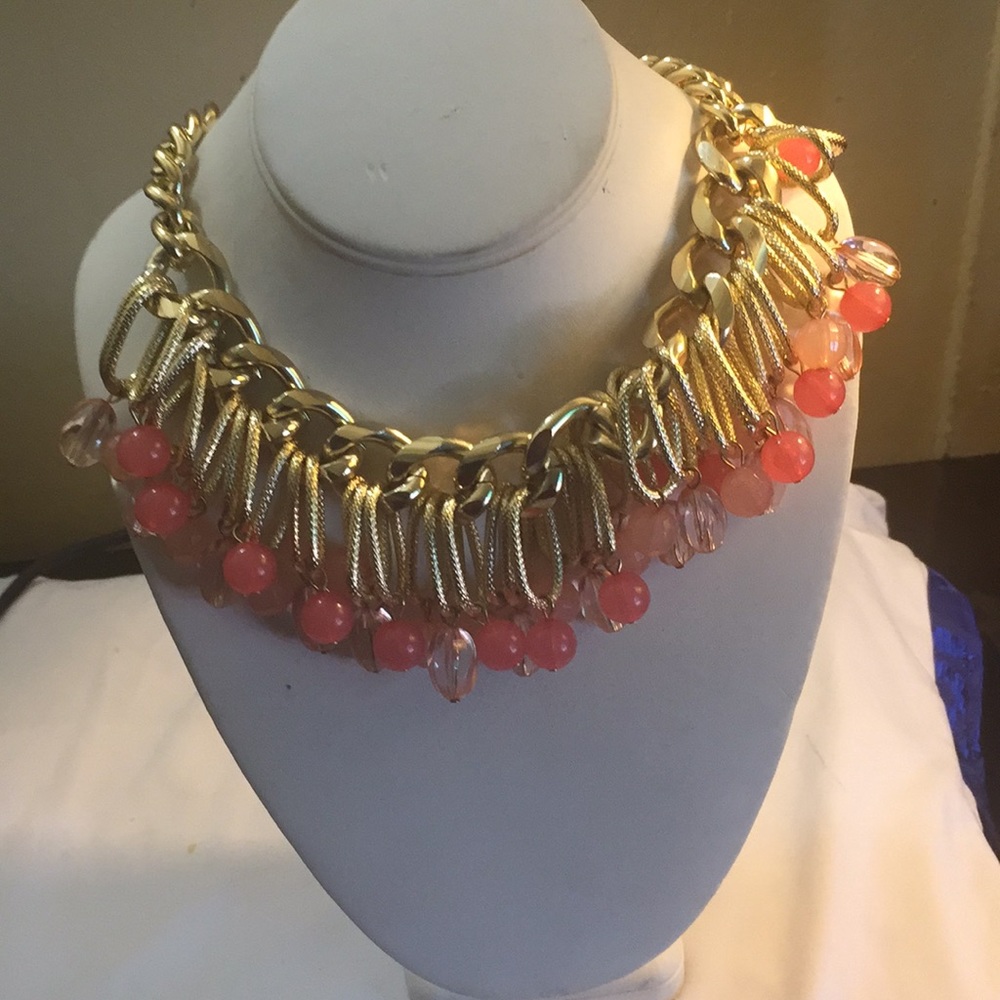 Gold pink bid jewery